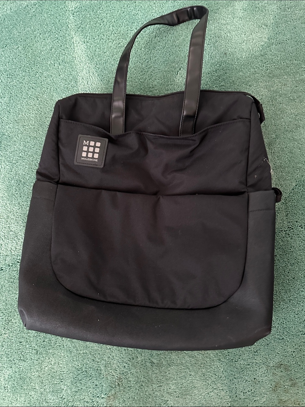Moleskine Black Laptop Tote with Front Pocket